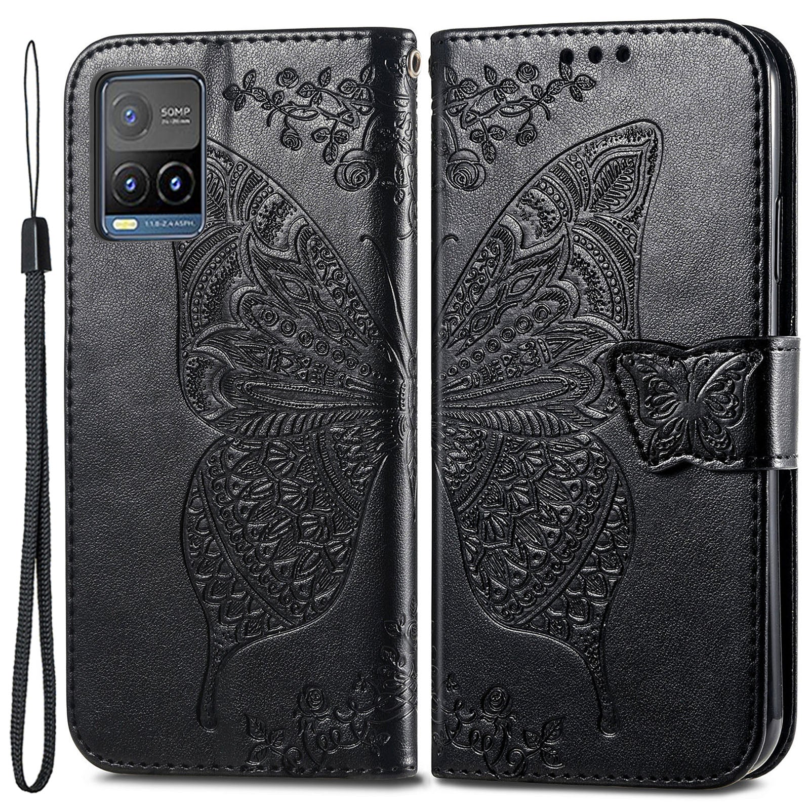 For vivo Y21 Y21s Y33s Anti-drop PU Leather Phone Case Imprinted Butterfly Pattern Stand Wallet Cell Phone Cover For vivo Y21 Y21s Y33s Anti-drop PU Leather Phone Case Imprinted Butterfly Pattern Stand Wallet Cell Phone Cover